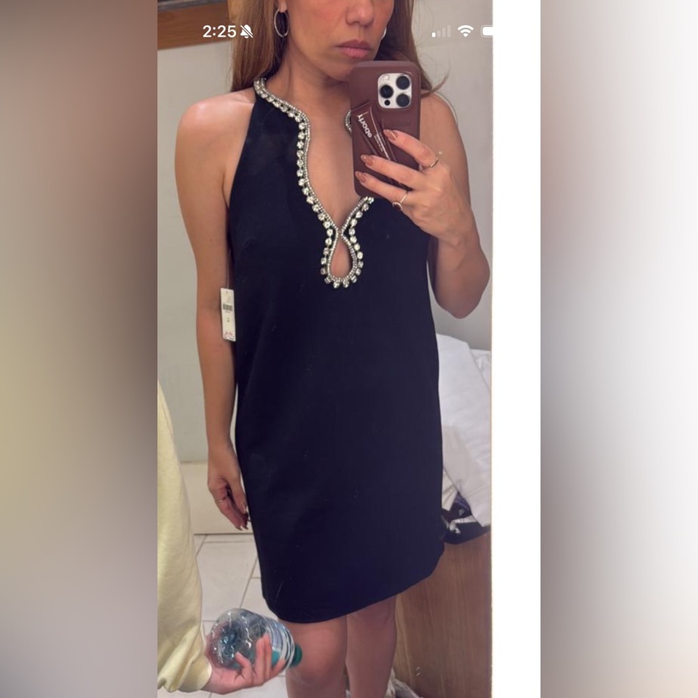 Maeve Sleeveless Rhinestone Cutout Mini Dress